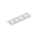 ceiling recessed luminaire LINOO 4.0 4 flames, square IP20, white matt, white glossy