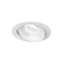 recessed spotlight RONY 1.0 - LED round, multipower, cardanic swivelling, with wire springs IP20, mat, traffic white dimmable