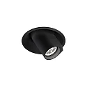 ceiling luminaire BLIEK ROUND 1.0 - LED with leaf springs, cardanic swivelling, semi flush IP20, mat, deep black dimmable