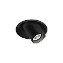 LED Recessed spot BLIEK ROUND 1.0, 350/500mA, 7/10W, 2700K, CRi >90, rotatable, swivelling, black