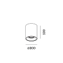 Wever & Ducré surface spotlight SOLID CEILING SURF 1.0 cylindrical, adjustable IP20, white