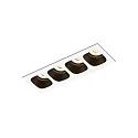 LED Recessed spot PIRRO 4.0, 4 spots, 4x 4.5W 2700K, CRi >90, dimmable, white black