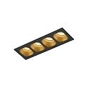 LED Recessed spot PIRRO 4.0, 4 spots, 4x 4.5W 2700K, CRi >90, dimmable, black gold