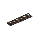 LED Recessed spot PIRRO 6.0, 6 spots, 6x 4.5W 3000K, CRi >90, dimmable, black gold