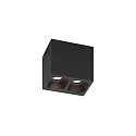 LED Ceiling luminaire PIRRO 2.0, 2 spots, 2x 4.5W 3000K, CRi >90, dimmable, black