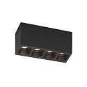 LED Ceiling luminaire PIRRO 4.0, 4 spots, 4x 4.5W 2700K, CRi >90, dimmable, black