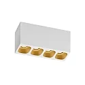 LED Ceiling luminaire PIRRO 4.0, 4 spots, 4x 4.5W 2700K, CRi >90, dimmable, white gold