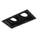 recessed spotlight PLANO PETIT 2.0 2 flames, cardanic swivelling, with wire springs IP20, mat, deep black dimmable