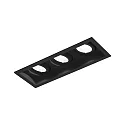 recessed spotlight PLANO PETIT 3.0 3 flames, cardanic swivelling, with wire springs IP20, mat, deep black dimmable