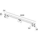 spotlight bar CENO 6.0 6 flames, cardanic swivelling IP20, bronze dimmable