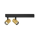 LED Spot CENO 2.0, 2 flames, 3000K, CRi >90, rotatable/swivelling, dimmable, black gold