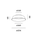 LED Wall /Ceiling luminaire TOWNA 1.0, IP44, Ø 25.4cm, 3000K, dimmable, black