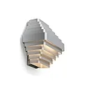Wall luminaire J.J.W. 01, 2x E27, aluminum, silver