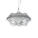 Wever & Ducré Pendant luminaire J.J.W. 042, shade Ø 56cm / height 33cm, 6x E27, aluminum, silver