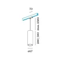 Wever & Ducré Pendant luminaire RAY 2.0 PAR 16 for 3-phase tracks, GU10 max. 12W, incl. adapter, gold