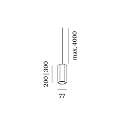 Wever & Ducré LED Pendant luminaire HEXO MULTI 3.0, 6W 1800-2850K, CRi >95, without canopy, black