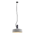 Pendant luminaire ROOMOR 1.0, E27, 250cm, deep black, with shade 3.0, felt grey
