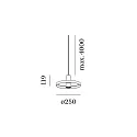 Wever & Ducré pendant luminaire ODREY CEILING SUSP 1.2 PAR16 GU10 IP20, gold, black matt 