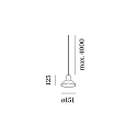 Wever & Ducré pendant luminaire ODREY CEILING SUSP 1.7 GU10 IP20, gold, white matt 