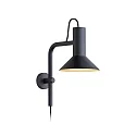 Wall luminaire ROOMOR 3.0 PAR16, 58cm, GU10, with connector cable, deep black, with shade 1.0