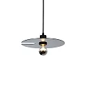 Pendant luminaire MIRRO 1.0, length 250cm / mirror Ø 30cm, E27 (excl.), black chrome