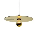 Pendant luminaire MIRRO 2.0, length 250cm / mirror Ø 45cm, E27 (excl.), black gold