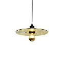 Pendant luminaire MIRRO 1.0, length 600cm / mirror Ø 30cm, E27 (excl.), black gold
