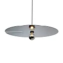 Pendant luminaire MIRRO 3.0, length 600cm / mirror Ø 75cm, E27 (excl.), black chrome