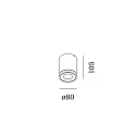 Wever & Ducré outdoor ceiling luminaire TUBE 1.0 PAR16 down, cylindrical, rigid GU10 IP65, bronze