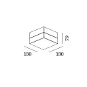 ceiling luminaire BLAS 2.0 square, surface-mounted version IP65, mat, deep black dimmable