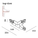 Wever & Ducré Accessory for 3-phase tracks - T-coupler 2.0 with feed-in option, earth outside / left, black