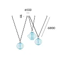 Wever & Ducré Accessory for WIRO - suspension set DECENTER 3.0 for 3 shades, 3x E27, with multi canopy, 600cm