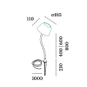 Socket 800 for LED Floor lamp SWAM FLOOR, curved, 80cm, with ground spike