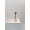 Zafferano battery table lamp POLDINA MICRO IP65, chrome, glossy dimmable