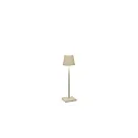 battery table lamp POLDINA MICRO IP65, sand coloured dimmable