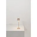 Zafferano battery table lamp POLDINA MICRO IP65, sand coloured dimmable