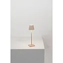 Zafferano battery table lamp POLDINA MICRO IP65, sand coloured dimmable