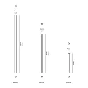 Zafferano LED Luminaire PENCIL MODULO LUCE M, 98cm, IP65, with touch dimmer, dark grey
